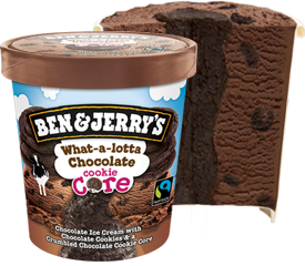 what a lotta chocolate cookie core Ben & Jerry Eis-Tester werden