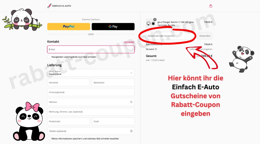 Einfach E-Auto Gutschein