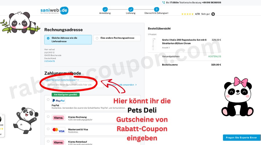 Saniweb Gutschein